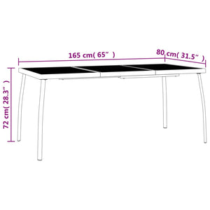 vidaXL 7 Piece Garden Dining Set Anthracite Steel