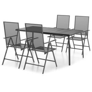 vidaXL 5 Piece Garden Dining Set Anthracite Steel