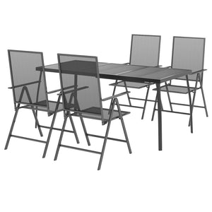 vidaXL 5 Piece Garden Dining Set Anthracite Steel