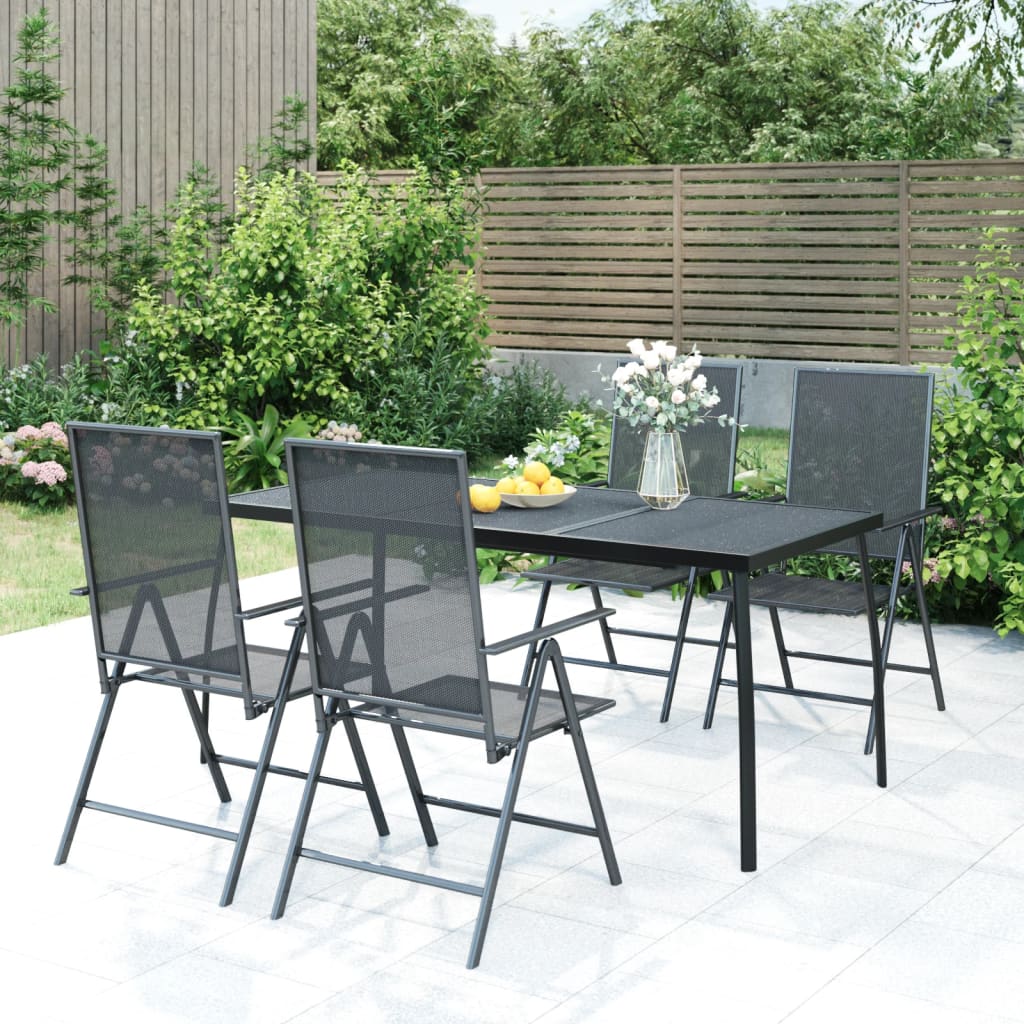 vidaXL 5 Piece Garden Dining Set Anthracite Steel