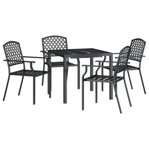 vidaXL 5 Piece Garden Dining Set Anthracite Steel