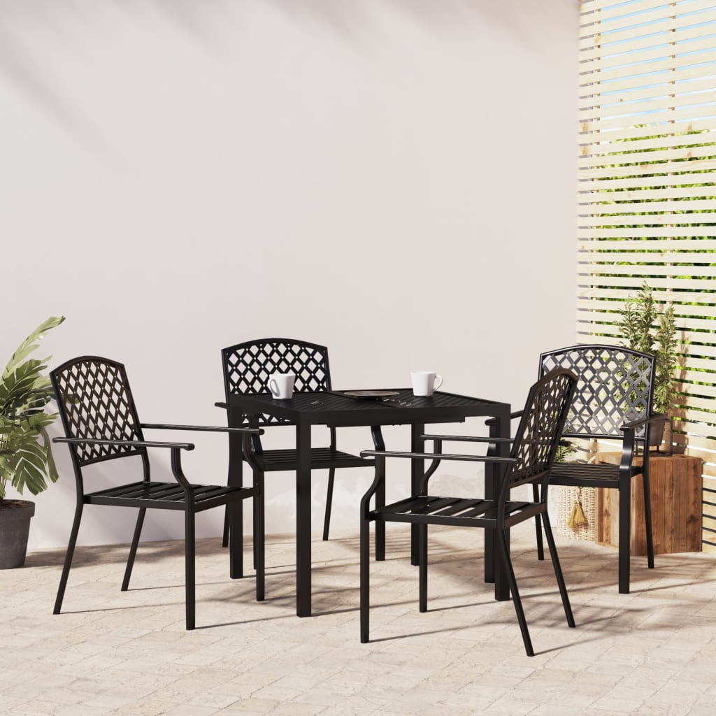 vidaXL 5 Piece Garden Dining Set Anthracite Steel