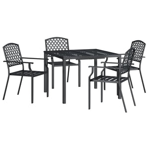 vidaXL 5 Piece Garden Dining Set Anthracite Steel