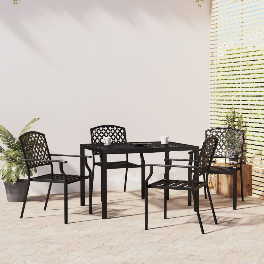 vidaXL 5 Piece Garden Dining Set Anthracite Steel