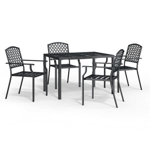 vidaXL 5 Piece Garden Dining Set Anthracite Steel