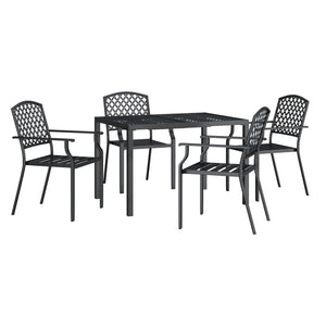 vidaXL 5 Piece Garden Dining Set Anthracite Steel