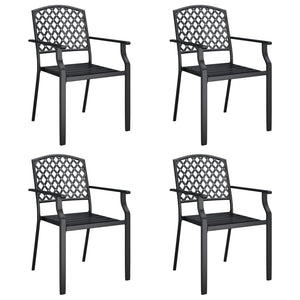 vidaXL 5 Piece Garden Dining Set Anthracite Steel