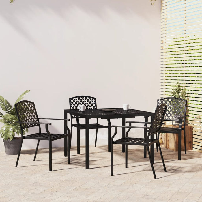 vidaXL 5 Piece Garden Dining Set Anthracite Steel