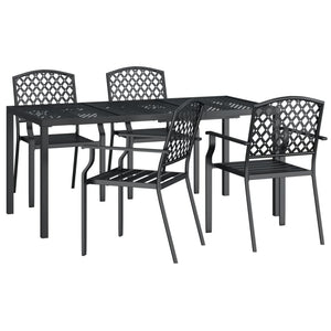 vidaXL 5 Piece Garden Dining Set Anthracite Steel