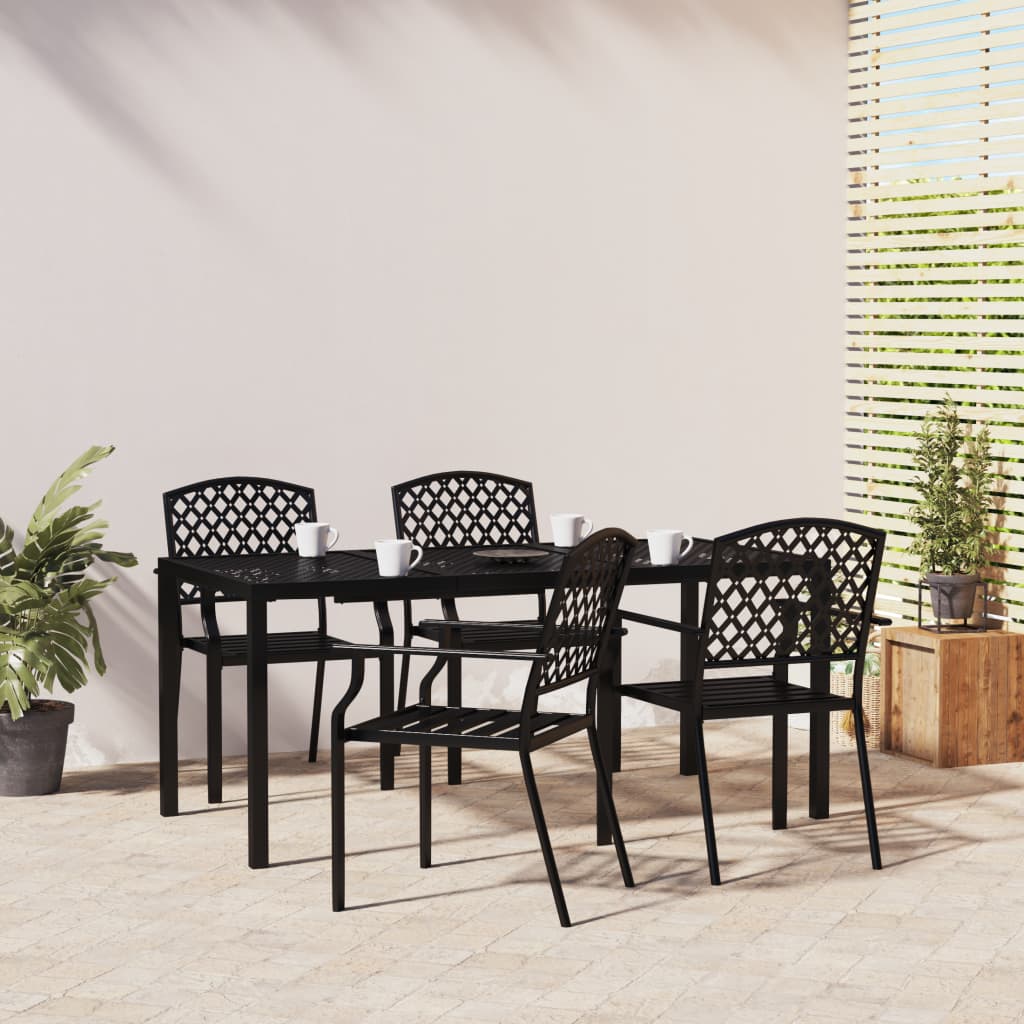 vidaXL 5 Piece Garden Dining Set Anthracite Steel