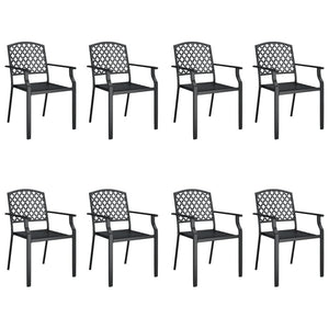 vidaXL 9 Piece Garden Dining Set Anthracite Steel