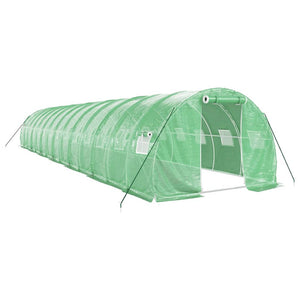 vidaXL Greenhouse with Steel Frame Green 42 m² 14x3x2 m