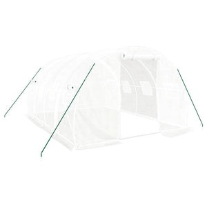 vidaXL Greenhouse with Steel Frame White 12 m² 4x3x2 m