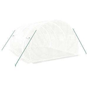 vidaXL Greenhouse with Steel Frame White 12 m² 4x3x2 m