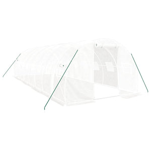 vidaXL Greenhouse with Steel Frame White 24 m² 8x3x2 m