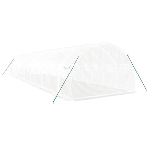 vidaXL Greenhouse with Steel Frame White 36 m² 12x3x2 m