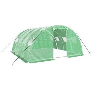 vidaXL Greenhouse with Steel Frame Green 16 m² 4x4x2 m