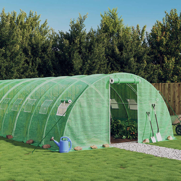 vidaXL Greenhouse with Steel Frame Green 24 m² 6x4x2 m