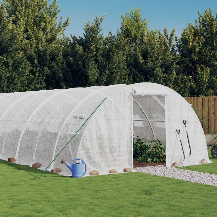 vidaXL Greenhouse with Steel Frame White 24 m² 6x4x2 m