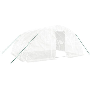 vidaXL Greenhouse with Steel Frame White 20 m² 5x4x2.3 m