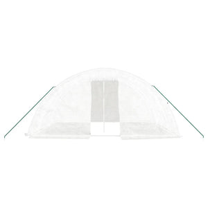 vidaXL Greenhouse with Steel Frame White 20 m² 5x4x2.3 m