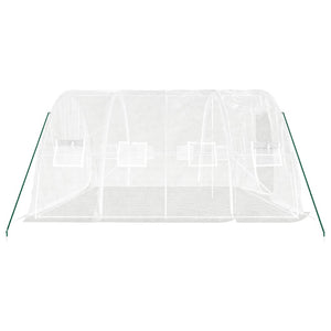 vidaXL Greenhouse with Steel Frame White 20 m² 5x4x2.3 m