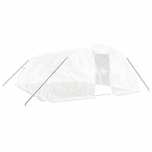 vidaXL Greenhouse with Steel Frame White 30 m² 6x5x2.3 m