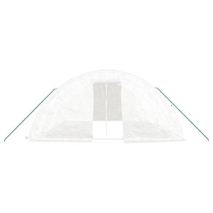 vidaXL Greenhouse with Steel Frame White 30 m² 6x5x2.3 m