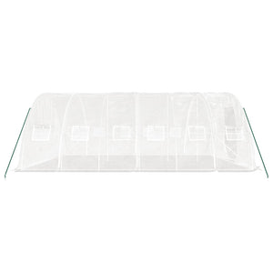 vidaXL Greenhouse with Steel Frame White 30 m² 6x5x2.3 m