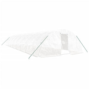 vidaXL Greenhouse with Steel Frame White 80 m² 16x5x2.3 m