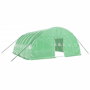 vidaXL Greenhouse with Steel Frame Green 36 m² 6x6x2.85 m