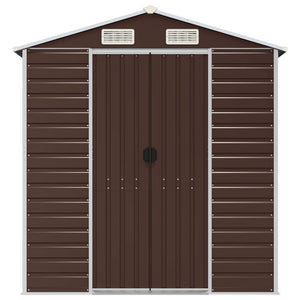 vidaXL Garden Shed Brown 191x130x198 cm Galvanised Steel