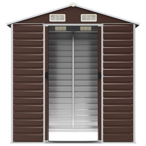 vidaXL Garden Shed Brown 191x130x198 cm Galvanised Steel