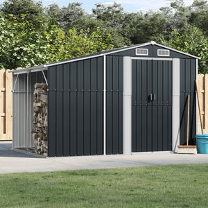 vidaXL Garden Shed Anthracite 277x192.5x179 cm Galvanised Steel