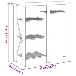 vidaXL 3 Piece Bar Set Grey and Brown Engineered Wood and Iron