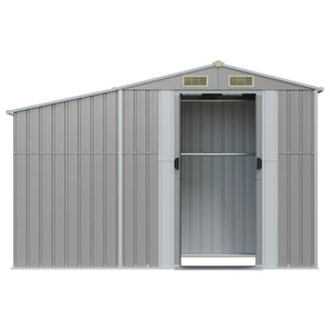 vidaXL Garden Shed Grey 277x93x179 cm Galvanised Steel