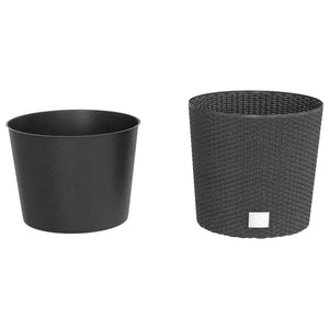 vidaXL Planter with Removable Inner Anthracite 15 / 15.3 L PP Rattan