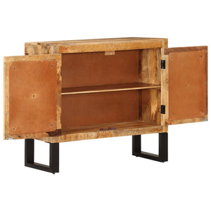 vidaXL Sideboard 80x30x71 cm Solid Rough Wood Mango and Metal