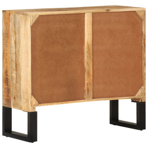 vidaXL Sideboard 80x30x71 cm Solid Rough Wood Mango and Metal