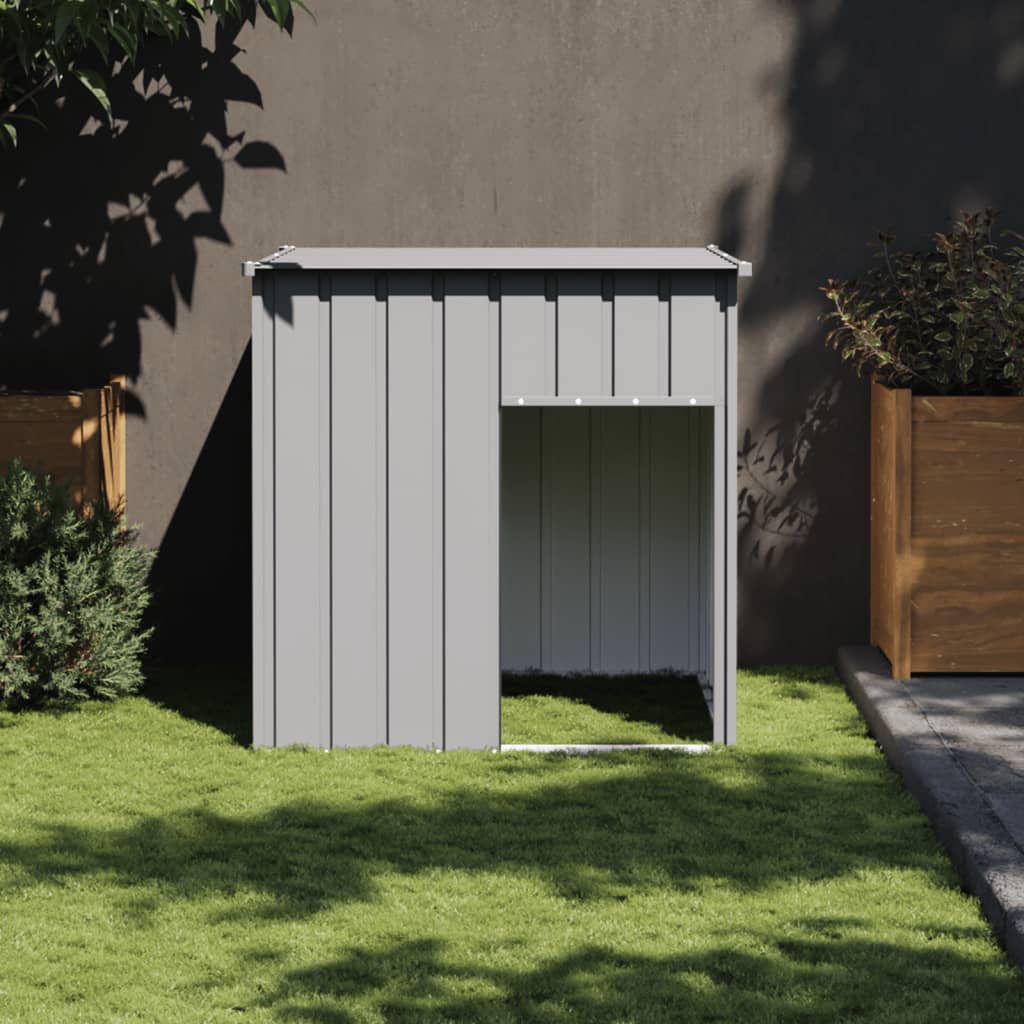 vidaXL Dog House with Roof Light Grey 110x103x109 cm Galvanised Steel