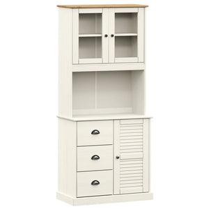 vidaXL Highboard VIGO White 78x40x175 cm Solid Wood Pine