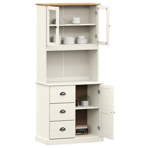 vidaXL Highboard VIGO White 78x40x175 cm Solid Wood Pine