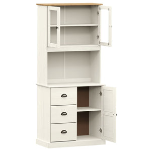 vidaXL Highboard VIGO White 78x40x175 cm Solid Wood Pine