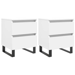 vidaXL Bedside Cabinets 2 pcs White 40x35x50 cm Engineered Wood