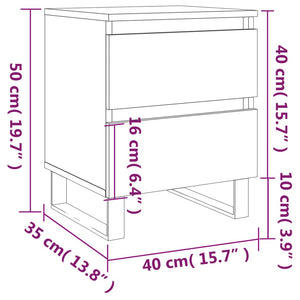 vidaXL Bedside Cabinets 2 pcs White 40x35x50 cm Engineered Wood