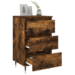 vidaXL Bedside Cabinet Smoked Oak 40x35x69 cm Engineered Wood