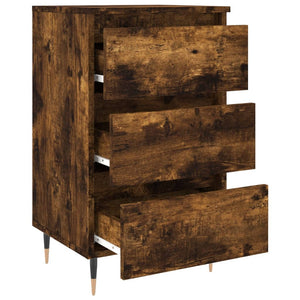 vidaXL Bedside Cabinet Smoked Oak 40x35x69 cm Engineered Wood