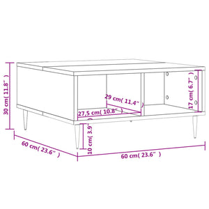 vidaXL Coffee Table Black 60x60x30 cm Engineered Wood