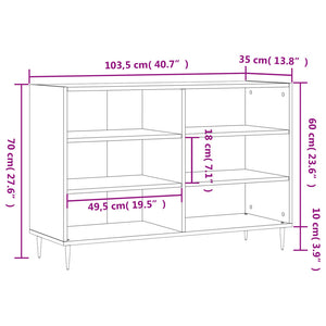 vidaXL Sideboard White 103.5x35x70 cm Engineered Wood