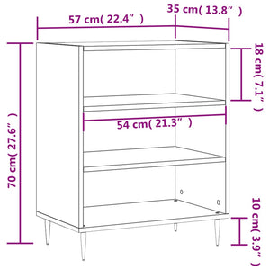 vidaXL Sideboard High Gloss White 57x35x70 cm Engineered Wood